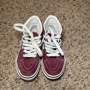 Vans Off The Wall Old Skool High Top Skate Shoes kids Sz 12.5 Maroon